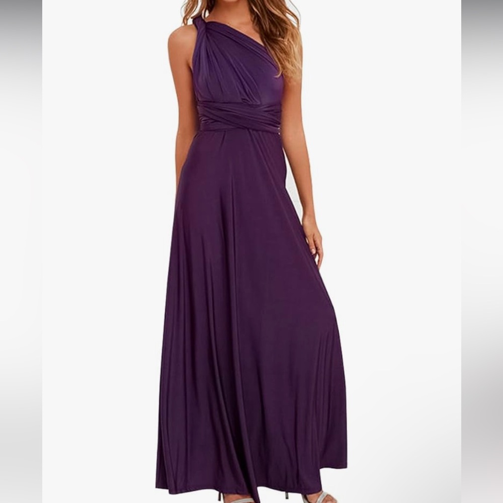 NWT— IWEMEK multi-way wear convertible Women’s long dress— Purple. Size M